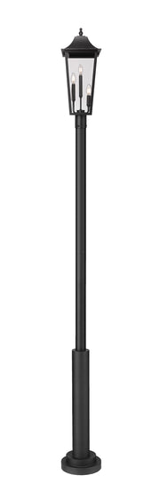 Gannon 3 Light 10" Outdoor Post Mount Fixture in Black