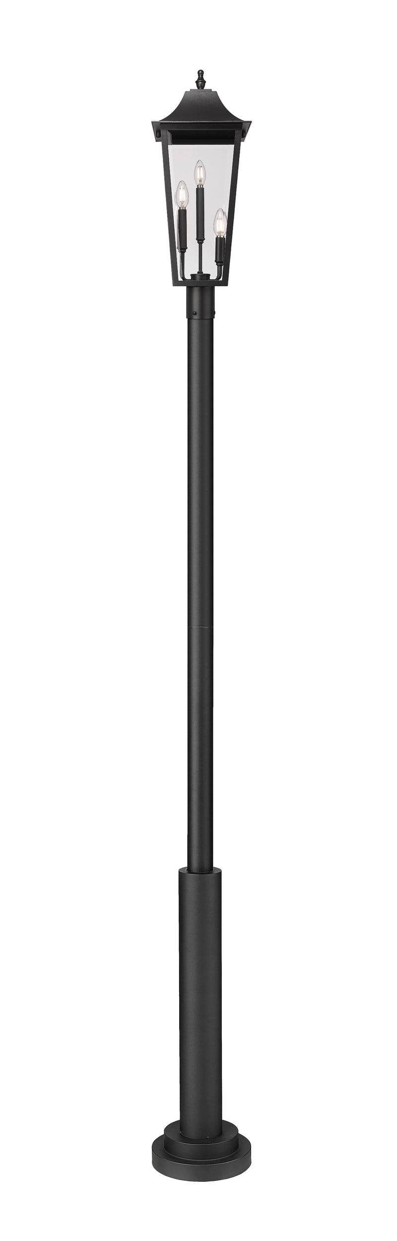 Gannon 3 Light 10" Outdoor Post Mount Fixture in Black