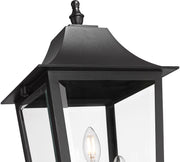Gannon 3 Light 10" Outdoor Post Mount Fixture in Black