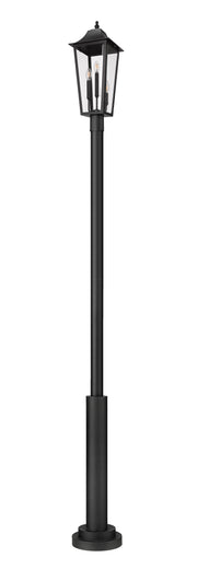 Gannon 3 Light 10" Outdoor Post Mount Fixture in Black