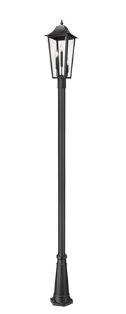 Gannon 3 Light 10" Outdoor Post Mount Fixture in Black