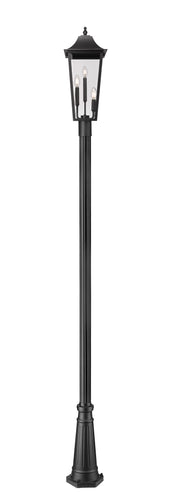 Gannon 3 Light 10" Outdoor Post Mount Fixture in Black