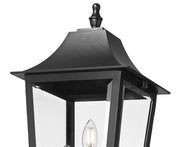 Gannon 3 Light 10" Outdoor Post Mount Fixture in Black