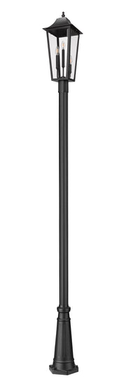 Gannon 3 Light 10" Outdoor Post Mount Fixture in Black