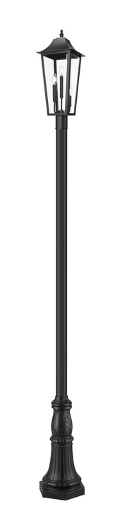 Gannon 3 Light 10" Outdoor Post Mount Fixture in Black