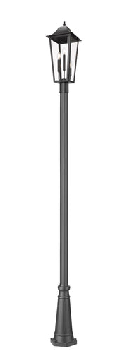 Gannon 3 Light 10" Outdoor Post Mount Fixture in Black