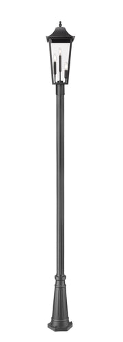 Gannon 3 Light 10" Outdoor Post Mount Fixture in Black