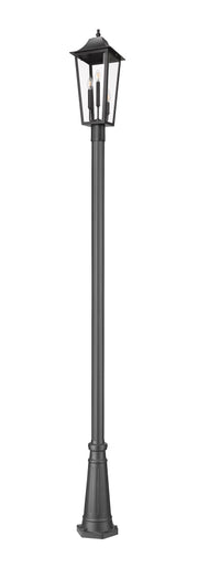 Gannon 3 Light 10" Outdoor Post Mount Fixture in Black