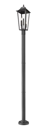 Gannon 3 Light 10" Outdoor Post Mount Fixture in Black