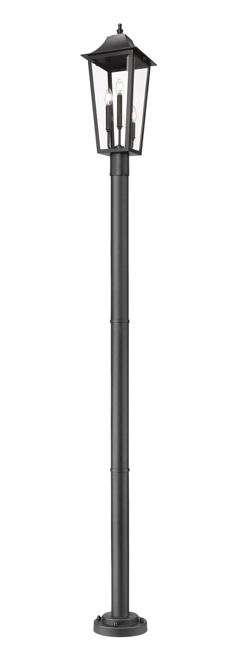 Gannon 3 Light 10" Outdoor Post Mount Fixture in Black