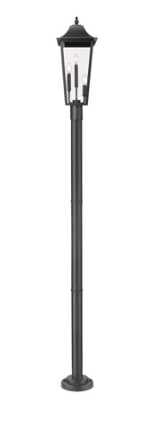 Gannon 3 Light 10" Outdoor Post Mount Fixture in Black