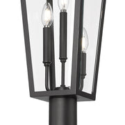 Gannon 3 Light 10" Outdoor Post Mount Fixture in Black
