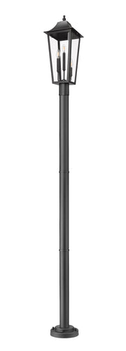 Gannon 3 Light 10" Outdoor Post Mount Fixture in Black