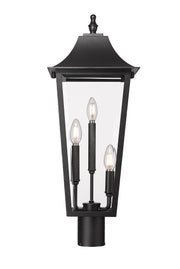 Gannon 3 Light 10" Outdoor Post Mount Fixture in Black