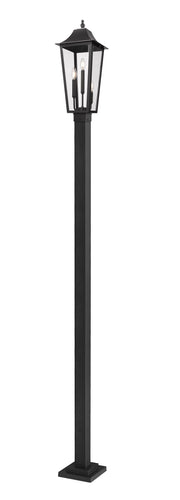 Gannon 3 Light 10" Outdoor Post Mount Fixture in Black