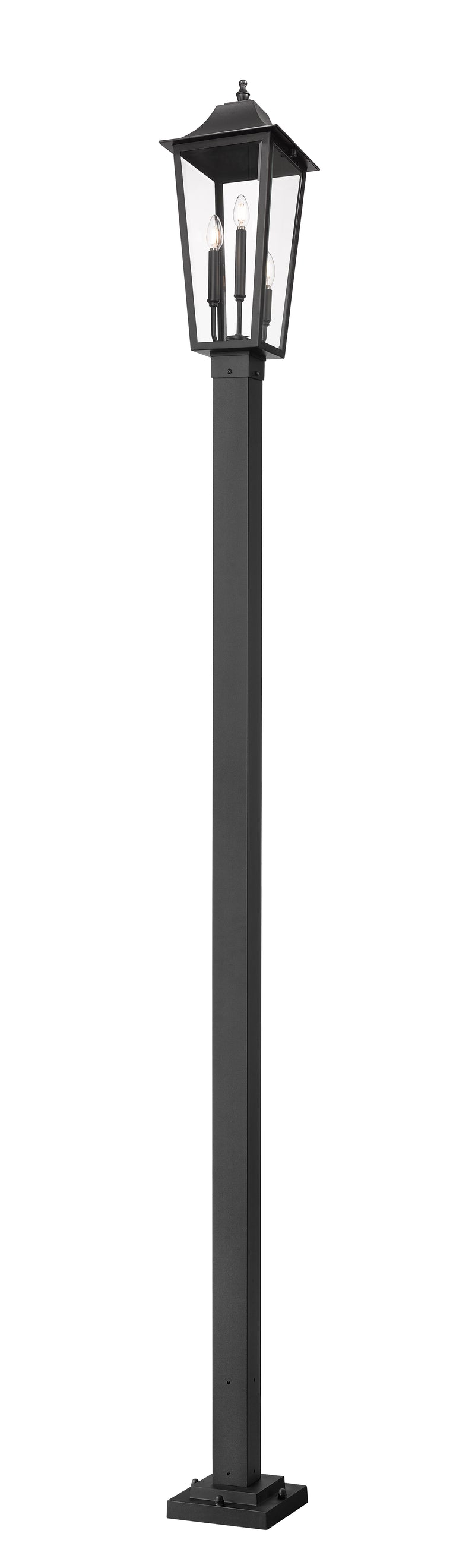 Gannon 3 Light 10" Outdoor Post Mount Fixture in Black