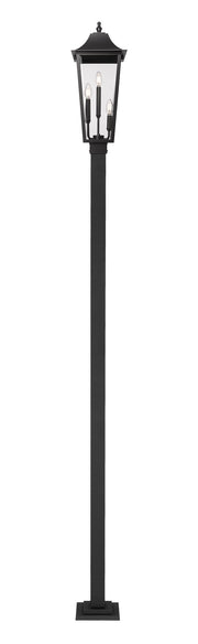 Gannon 3 Light 10" Outdoor Post Mount Fixture in Black