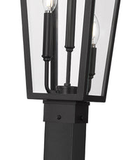 Gannon 3 Light 10" Outdoor Post Mount Fixture in Black