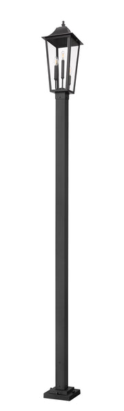 Gannon 3 Light 10" Outdoor Post Mount Fixture in Black