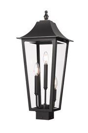Gannon 3 Light 10" Outdoor Post Mount Fixture in Black