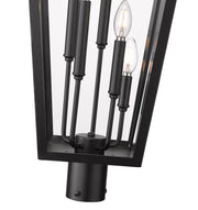 Gannon 5 Light 16" Outdoor Post Mount Fixture in Black, Post Top Only, Round Fitter