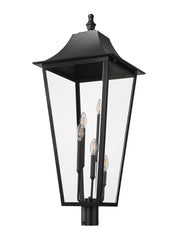 Gannon 5 Light 16" Outdoor Post Mount Fixture in Black, Post Top Only, Round Fitter