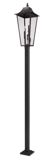 Gannon 5 Light 16" Outdoor Post Mount Fixture in Black, 96" Square Post