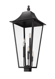 Gannon 5 Light 16" Outdoor Post Mount Fixture in Black, Post Top Only, Square Fitter