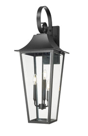 Gannon 3 Light 12" Outdoor Wall Light in Black