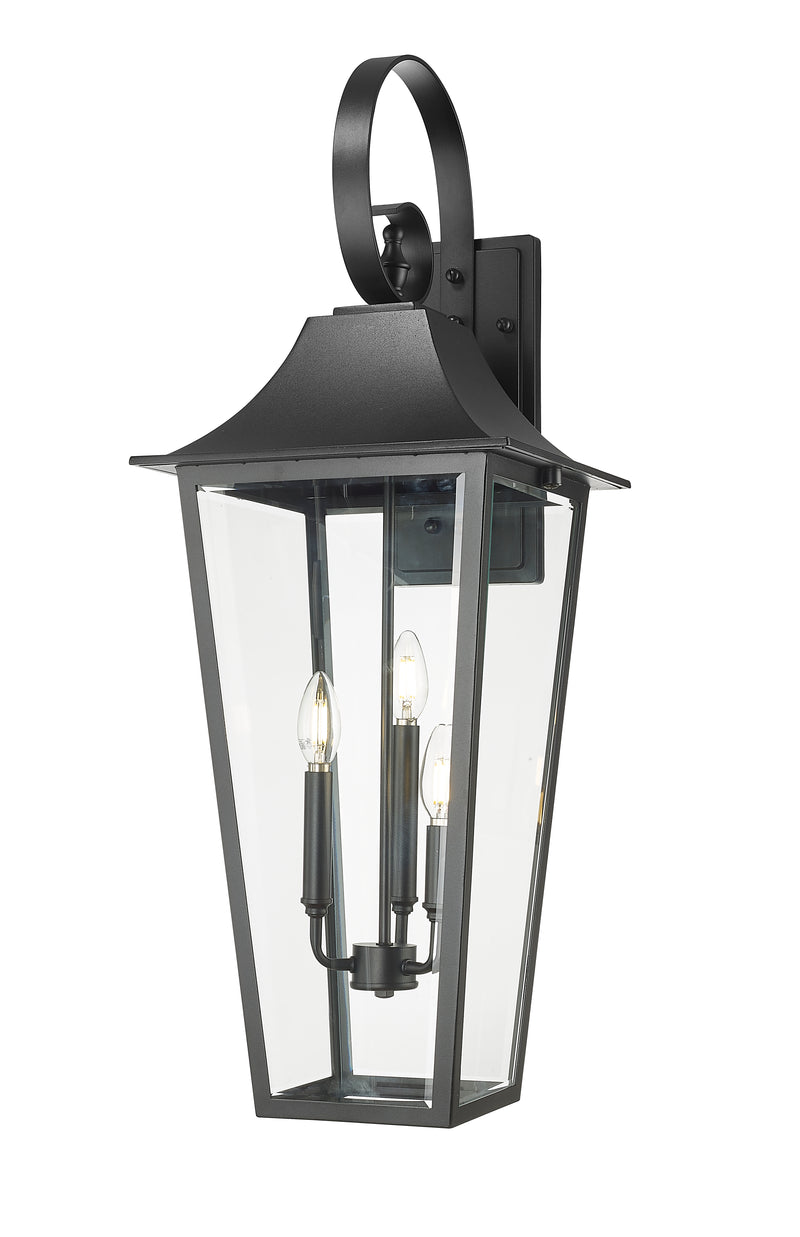 Gannon 3 Light 12" Outdoor Wall Light in Black