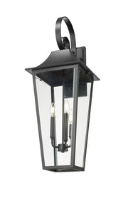 Gannon 3 Light 12" Outdoor Wall Light in Black
