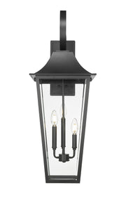 Gannon 3 Light 12" Outdoor Wall Light in Black