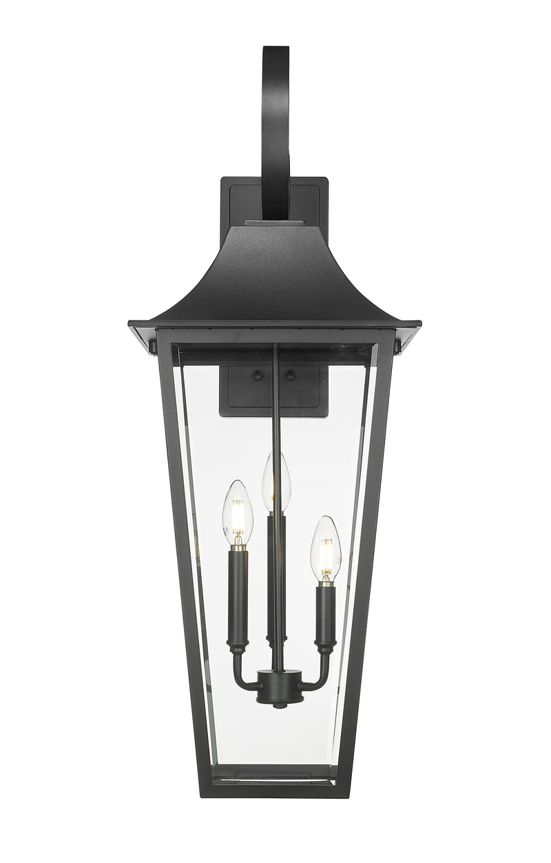 Gannon 3 Light 12" Outdoor Wall Light in Black