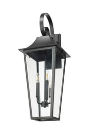 Gannon 3 Light 12" Outdoor Wall Light in Black
