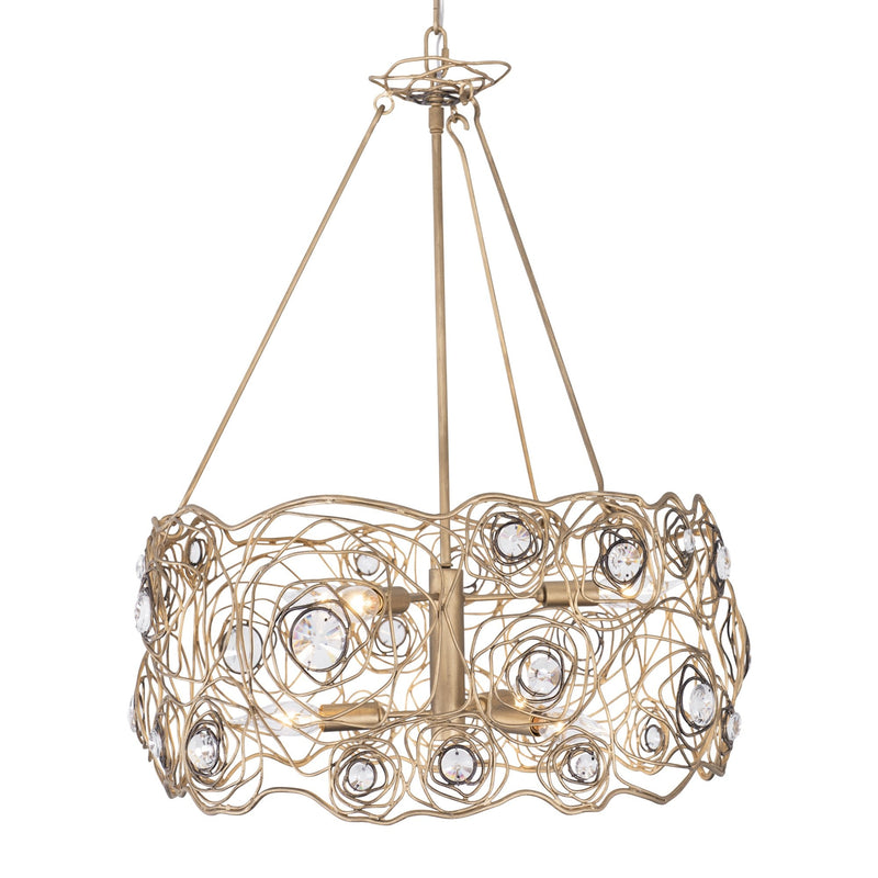 Ethereal Rose 6-Light 24" Drum Pendant in Havana Gold Ombre