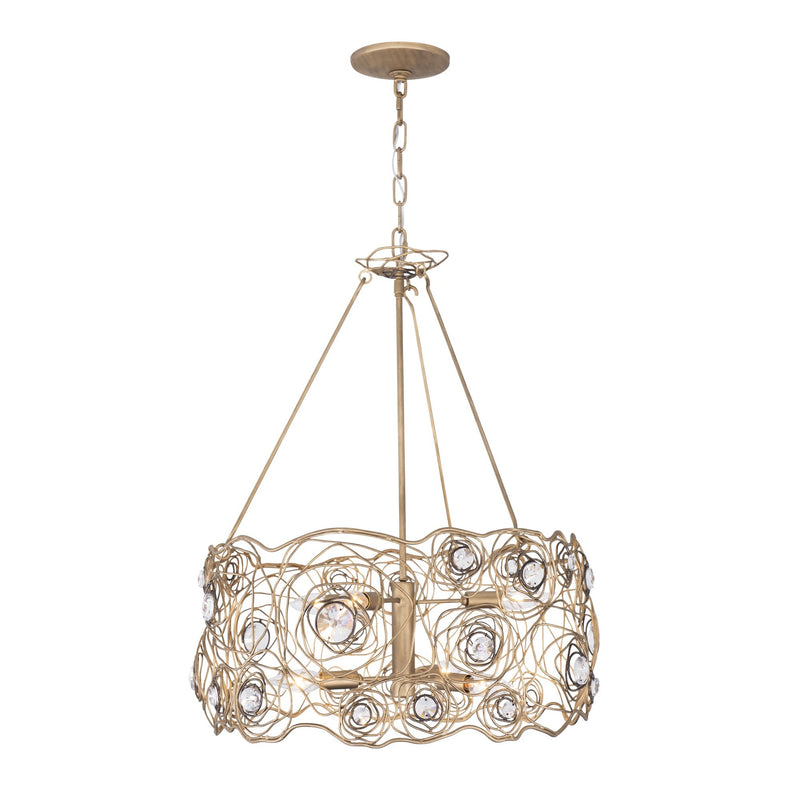 Ethereal Rose 6-Light 24" Drum Pendant in Havana Gold Ombre