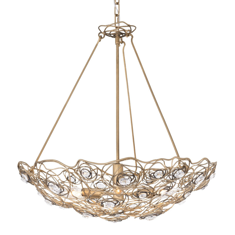 Ethereal Rose 6-Light 24" Inverted Pendant in Havana Gold Ombre