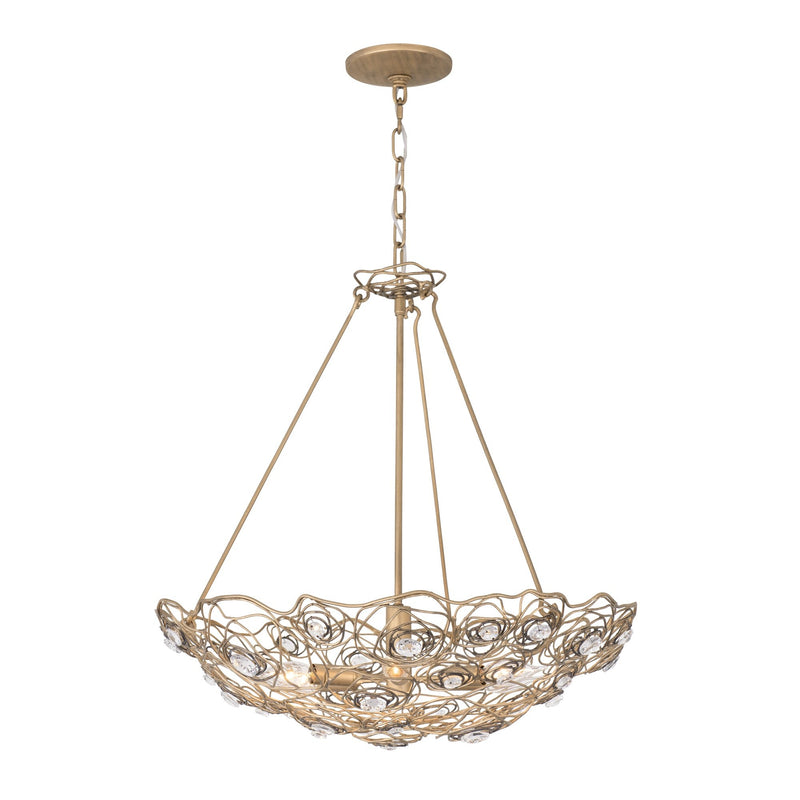 Ethereal Rose 6-Light 24" Inverted Pendant in Havana Gold Ombre