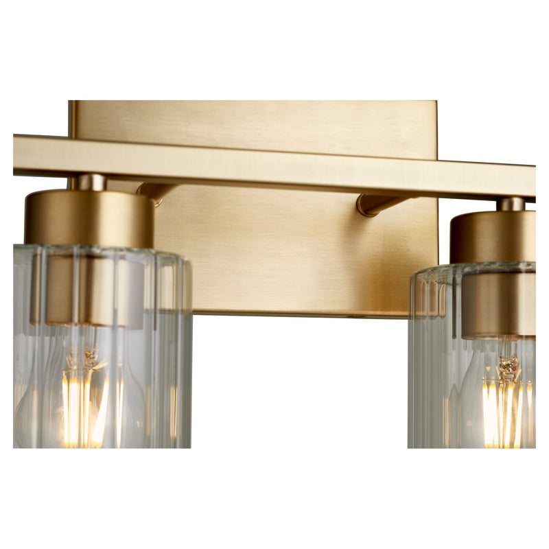 Ladin 2 Light Vanity in Aged Brass