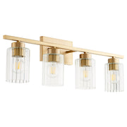 Ladin 4 Light Vanity in Aged Brass