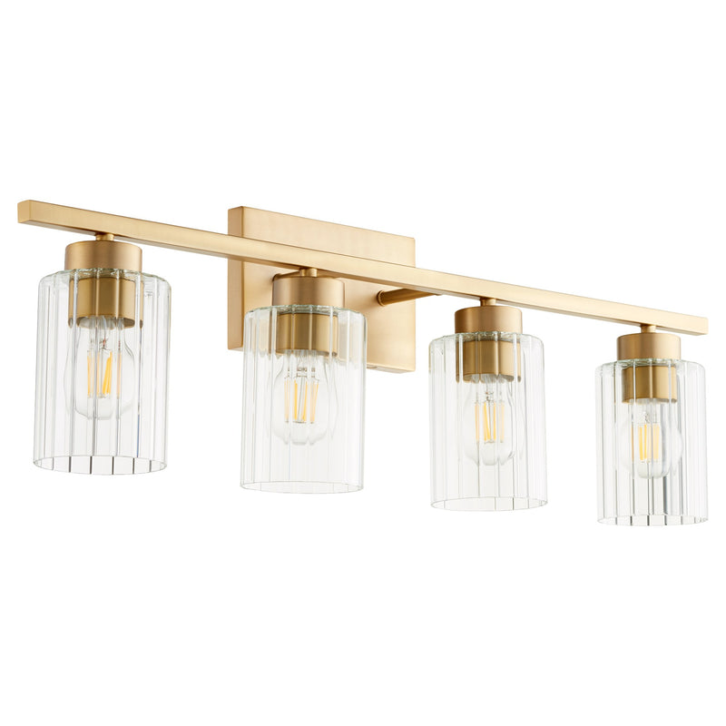 Ladin 4 Light Vanity in Aged Brass