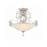 Ashton 3 Light 16.5" Semi Flush Mount in Olde Silver