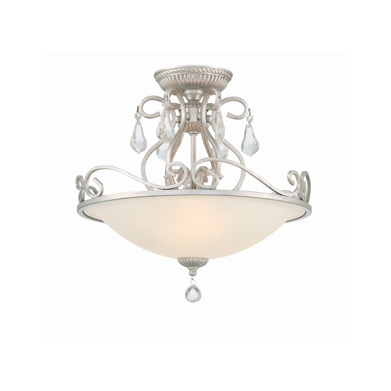 Ashton 3 Light 16.5" Semi Flush Mount in Olde Silver