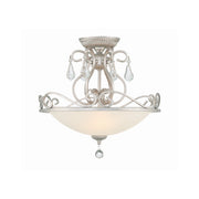 Ashton 3 Light 16.5" Semi Flush Mount in Olde Silver