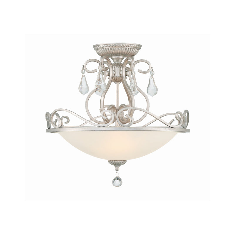 Ashton 3 Light 16.5" Semi Flush Mount in Olde Silver