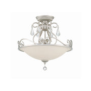 Ashton 3 Light 16.5" Semi Flush Mount in Olde Silver