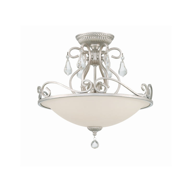 Ashton 3 Light 16.5" Semi Flush Mount in Olde Silver