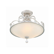 Ashton 3 Light 16.5" Semi Flush Mount in Olde Silver