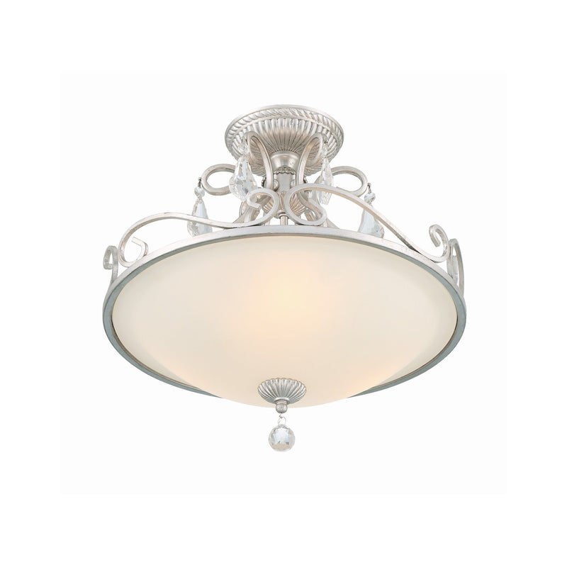 Ashton 3 Light 16.5" Semi Flush Mount in Olde Silver