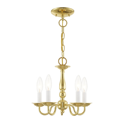 Williamsburgh 5-Light Convertible Mini Chandelier / Semi-Flush Mount in Polished Brass